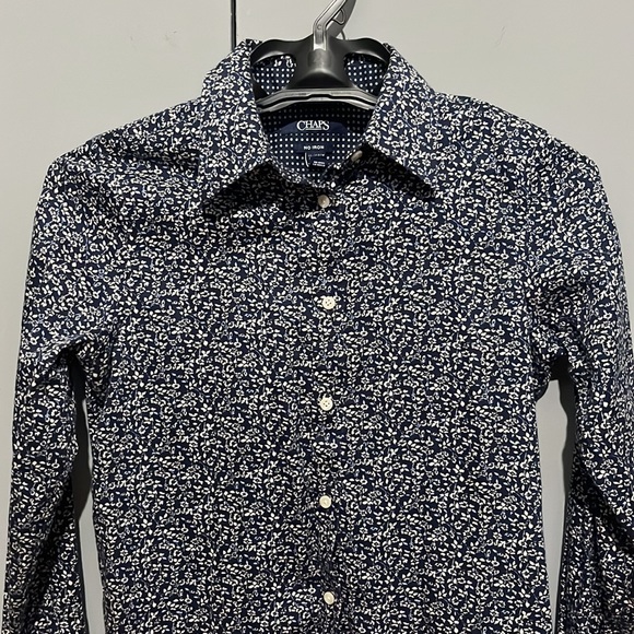 Chaps womens flower button/blue floral ditsy button down tunic - Picture 2 of 3